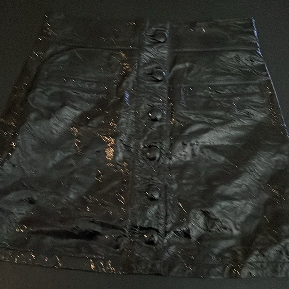 NWT 7 For All Mankind Leather Mini Button Down Skirt Front Pockets Size XS - Picture 12 of 13